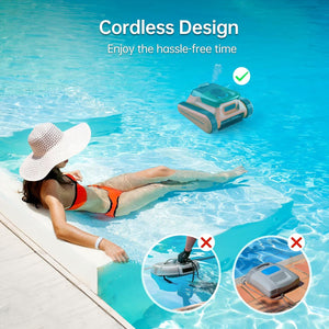 Crab Cordless Robotic Pool Vacuum(orange+green) Seauto
