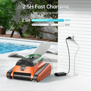 Crab Cordless Robotic Pool Vacuum(orange+green) Seauto